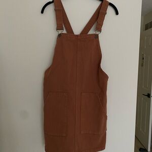 SADIE & SAGE BROWN OVERALLS SKIRT